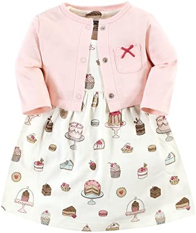 Hudson Baby Infant and Toddler Girls Cotton Dress and Cardigan Set by HudsonBaby