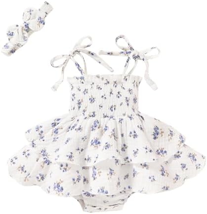 YOUNGER TREE Baby Girl Clothes Infant Summer Romper Dress Sleeveless Bodysuit by YOUNGERTREE