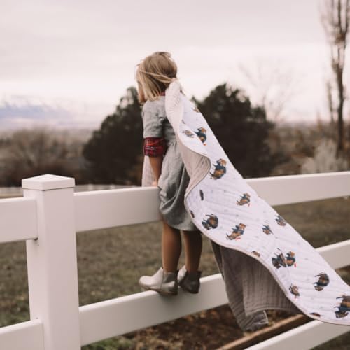 Little Unicorn Muslin Quilt Blanket | 100% Cotton Soft Multi-Layered Muslin - Image 6