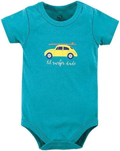 Hudson Baby Unisex Baby Cotton Bodysuit, Shorts and Shoe Set - Image 3
