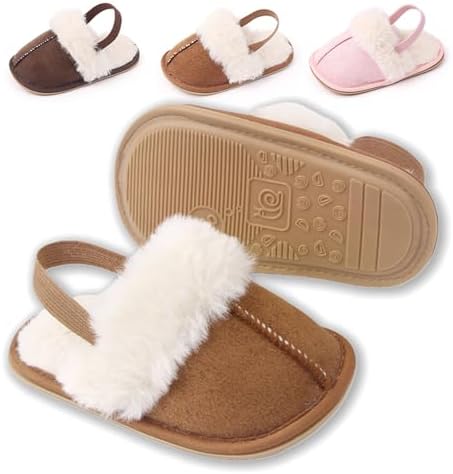 Baby Shoes Pink Leopard Baby Girl Slippers Non-Slip Soft Sole Toddler First by Unknown