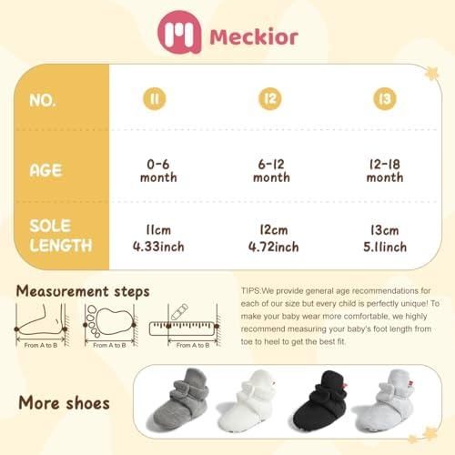 Meckior Newborn Infant Baby Girls Boys Warm Fleece Winter Booties First Walkers - Image 6