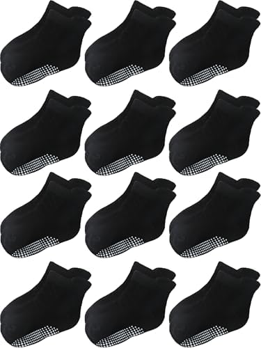 Aroveea Toddler Socks Non Slip Grip Ankle Baby 12 Pack by Aroveea
