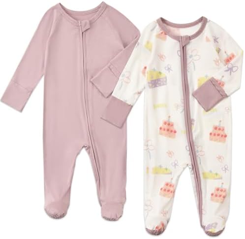 Aablexema Baby Rayon of Bamboo Footed Pajamas Zipper by Aablexema