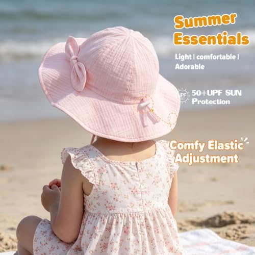 Baby Sun Hat Infant Toddler Girl Kids Sun Protection Beach Bucket Hats - Image 4