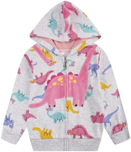 Baby Girl Zip-up Jacket Rainbow Unicorn Cotton Hoodie Sweatshirt Toddler Fall by Popshion