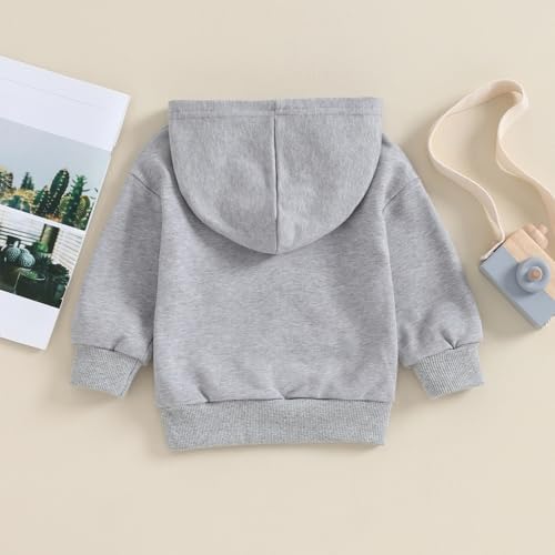 Toddler Baby Boy Girl Hoodies Solid Color Long Sleeve Kangaroo Pocket Hooded - Image 4