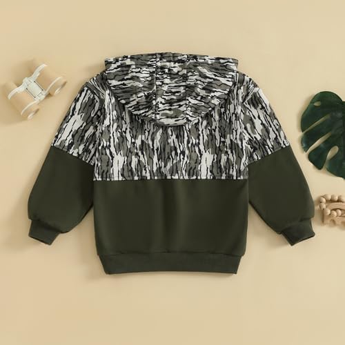 Baby Toddler Boy Girl Hoodies Camouflage Half Zip-up Sweatshirt Unisex Hooded - Image 5