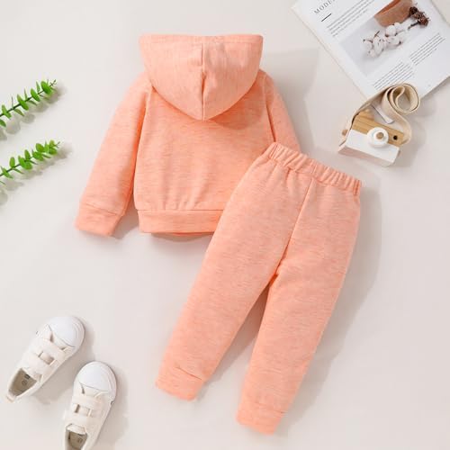 YOUNGER TREE Baby Clothes for Girls Boy Solid Color Hoodie and Sweatpants - Image 3