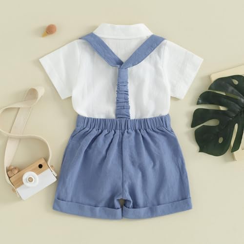 PUHHAPIEY Baby Boy Gentleman Wedding Outfit Dress Romper Suspender Pants | 0 3 - Image 3