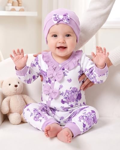 Mikrdoo Newborn Baby Girl Clothes Long Sleeve Romper - Image 2