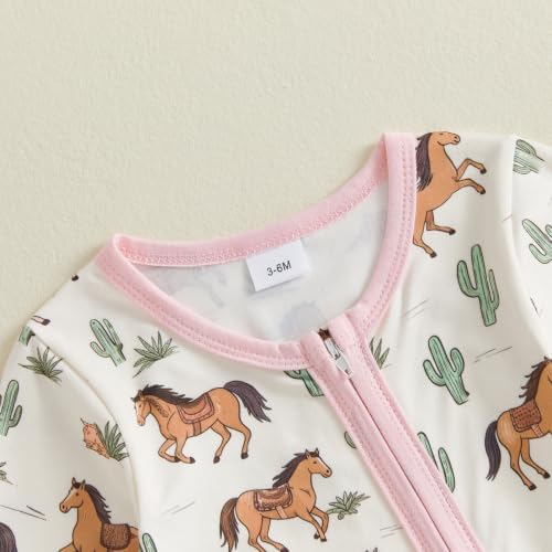 Western Baby Cowboy Clothes Neutral Zipped Fall Romper Outfit - Image 5