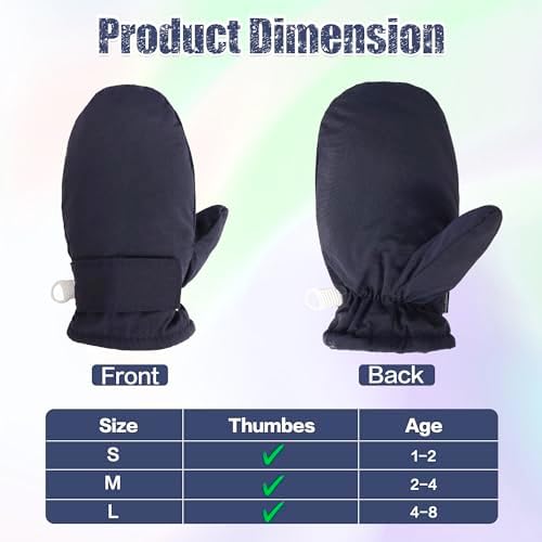 Toddler Mittens Lined Fleece Snow Gloves - Image 4