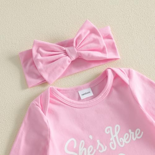 fhutpw Newborn Baby Girls Cotton Sleeper Gown She Is Here Nightgown Pajamas | - Image 5