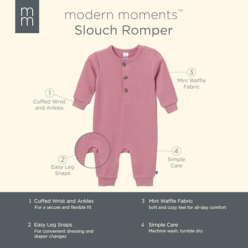 Modern Moments by Gerber Baby Henley Waffle Knit Romper - Image 6