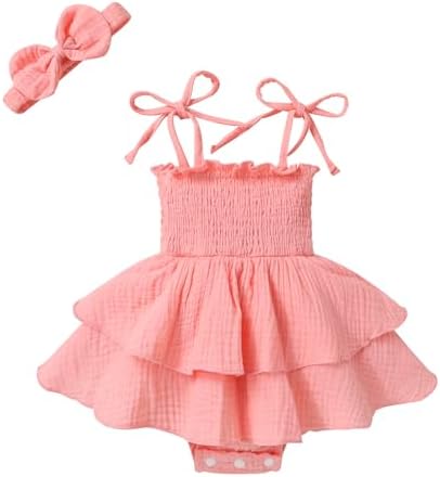 YOUNGER TREE Baby Girl Clothes Infant Summer Romper Dress Sleeveless Bodysuit by YOUNGERTREE