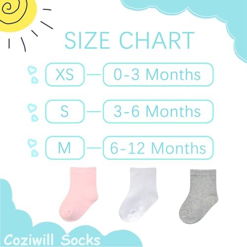 Baby Socks Infant White Crew Socks Baby Girls Soft Newborn Dress Sock Boys - Image 7