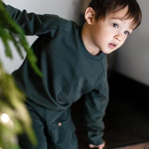Burt's Bees Baby Boys Shirt and Pant Set, Long Sleeve Top & Bottom Outfit Bundle - Image 4