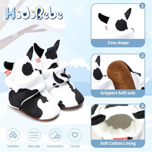 HsdsBebe Unisex Newborn Baby Cotton Booties Non-Slip Sole - Image 7