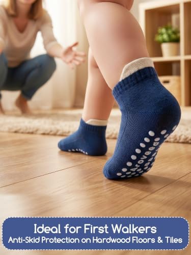 Aroveea Toddler Socks Non Slip Grip Ankle Baby 12 Pack - Image 3