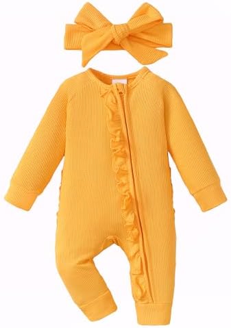 Mikrdoo Newborn Baby Girl Clothes Long Sleeve Romper by Mikrdoo