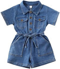 Baby Girl Denim Outfit Button Romper Jean Jumpsuit Shorts Overalls Toddler by Emmababy