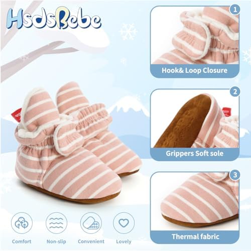 HsdsBebe Unisex Newborn Baby Cotton Booties Non-Slip Sole - Image 5