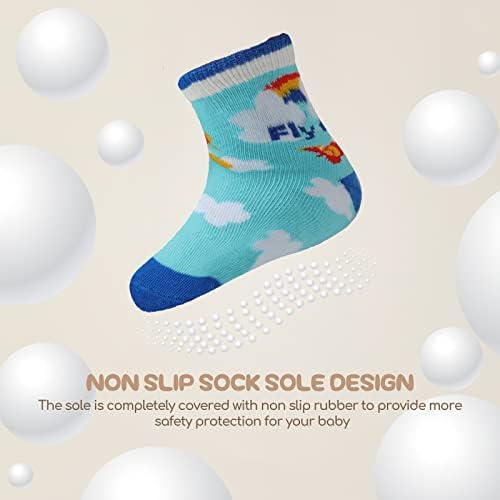 Aroveea Toddler Socks Non Slip Grip Ankle Baby 12 Pack - Image 5