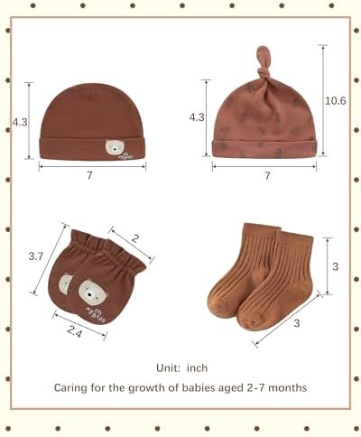Baby Hats Mittens and Socks Set Soft Cotton Newborn Hat Glove - Image 2