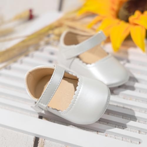 Meckior Infant Baby Girls Soft Sole Bowknot Princess Wedding Dress Mary Jane - Image 4