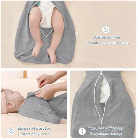 ZIGJOY Swaddle Sleep Sack 3-6 Months, 1.0 Tog Cotton Baby Swaddle Blanket - Image 2