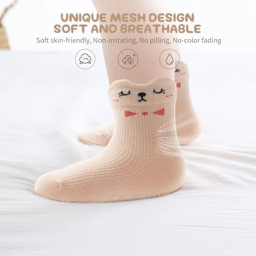 Aroveea Toddler Socks Non Slip Grip Ankle Baby 12 Pack - Image 3