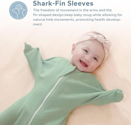 ZIGJOY Swaddle Sleep Sack 6-12 Months, 1.0 Tog Cotton Baby Swaddle Blanket - Image 4
