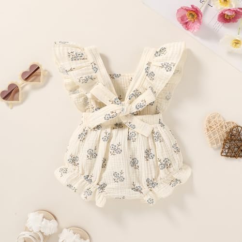 YOUNGER TREE Toddler Baby Girl Ruffled Sleeveless Romper Casual Summer Jumpsuit - Image 3