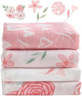 Baby Swaddle Blankets, Bamboo Muslin Receiving Blanket | 4-Pack, Lightweight & by IBESTOPIA