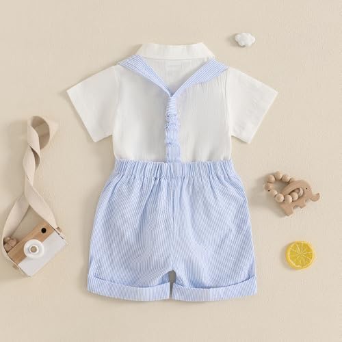PUHHAPIEY Baby Boy Gentleman Wedding Outfit Dress Romper Suspender Pants | 0 3 - Image 3