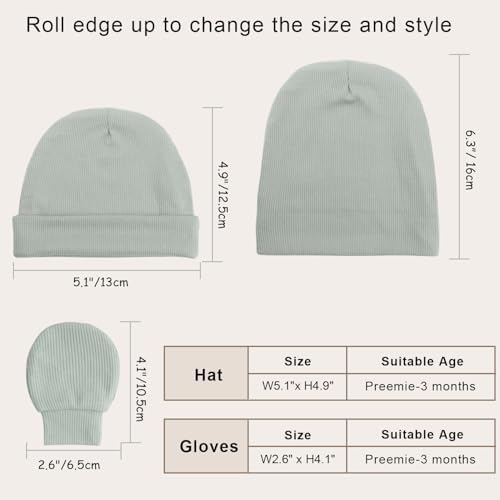 Newborn Baby Hats and Mittens Set - Image 2