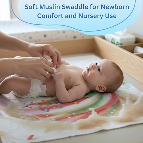 Cotton Baby Swaddle Blanket 28"x28" – Soft Breathable Newborn Receiving Blanket - Image 5