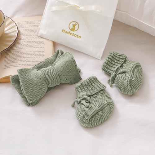 Hadetoto Baby Headband and Booties Set, 100% Organic Cotton - Image 4