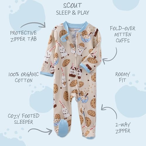 Butterblu Scout Sleep & Play 100% Organic Cotton Footed Zip Front PJs | GOTS - Image 2