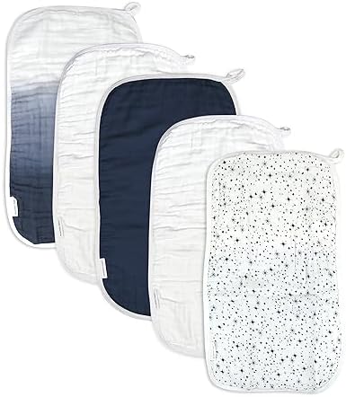 HonestBaby Organic Cotton Multi-Layer Burp Cloths Multipack, One Size by HonestBaby
