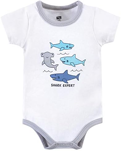 Hudson Baby Unisex Baby Cotton Bodysuit, Shorts and Shoe Set - Image 3