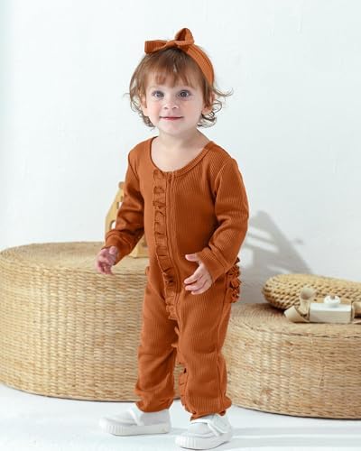 Mikrdoo Newborn Baby Girl Clothes Long Sleeve Romper - Image 2