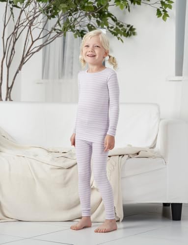 AVAUMA Stripe Pattern Baby Boys Girls Pajama Set Kids Toddler Snug fit Ribbed - Image 2
