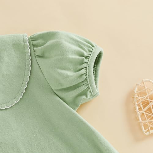 Baby Boy Girl Bubble Romper Short Sleeve Collar Summer Bodysuit - Image 5