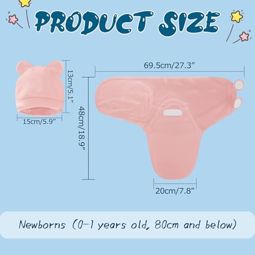 Baby Swaddle Sleep Sacks with Hats - Image 2