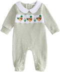 Bagilaanoe Newborn Baby Boy Footie Romper Waffle Knit Outfit Fall Jumpsuit | by Bagilaanoe