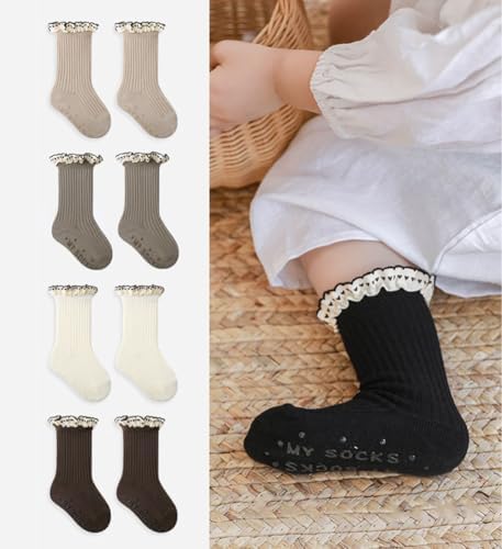 Toddler Girl Ruffle Socks Baby Girls Knee High Socks - Image 2