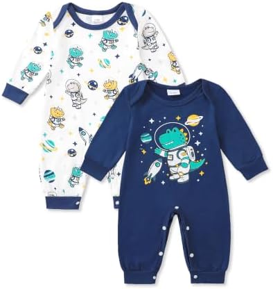 NZRVAWS Newborn Baby Boy Clothes Infant Romper 2-Pack outfit Cute Pattern by NZRVAWS