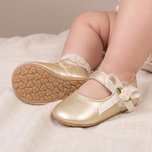 Meckior Infant Baby Girls Soft Sole Bowknot Princess Wedding Dress Mary Jane - Image 2